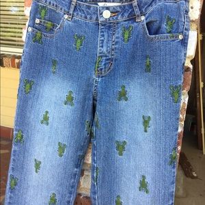 Lilly Pulitzer olive lobster jeans Size 2